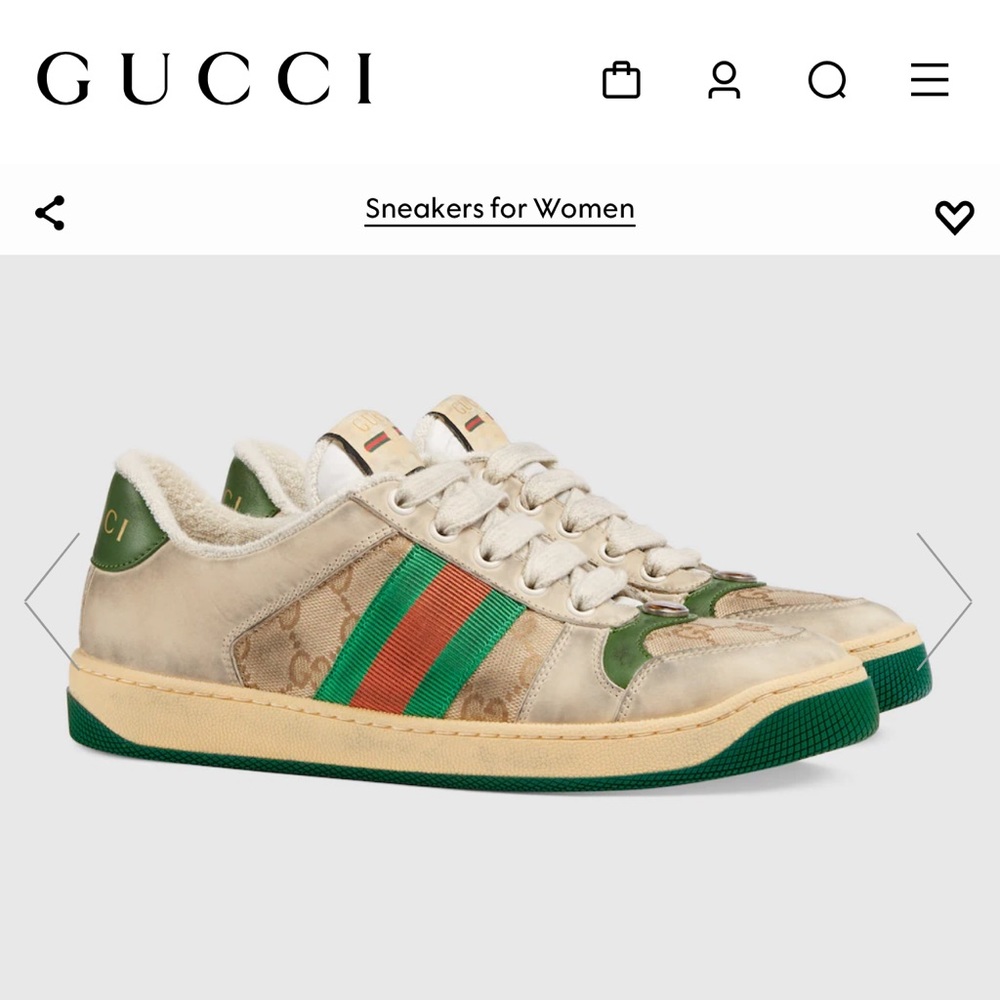 Gucci Womens Screener Leather Sneaker - Picture 3 of 11